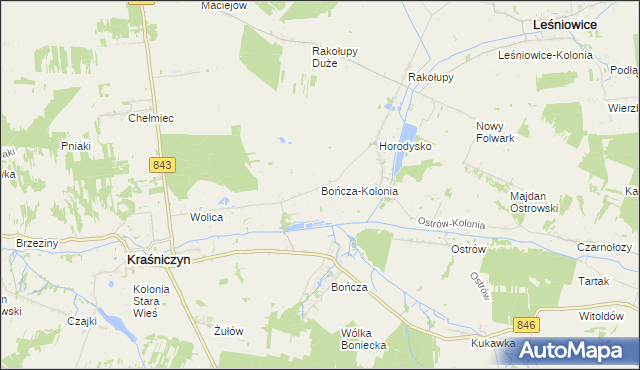 mapa Bończa-Kolonia, Bończa-Kolonia na mapie Targeo