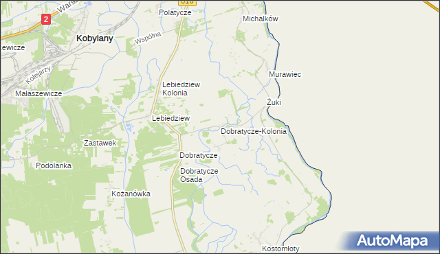mapa Dobratycze-Kolonia, Dobratycze-Kolonia na mapie Targeo