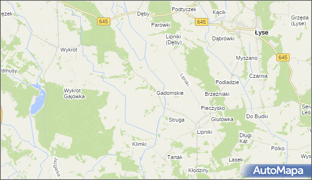 mapa Gadomskie, Gadomskie na mapie Targeo