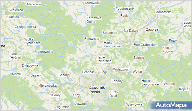 mapa Hadle Szklarskie, Hadle Szklarskie na mapie Targeo
