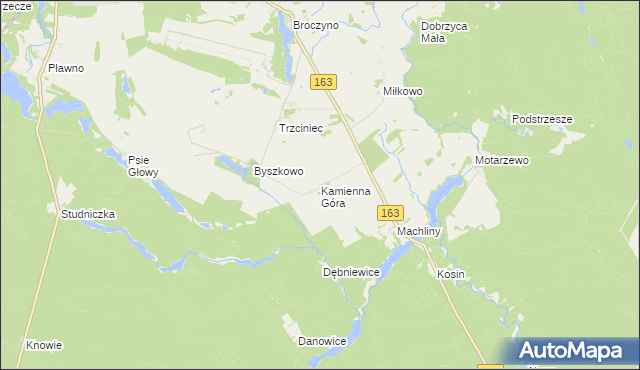 mapa Kamienna Góra gmina Czaplinek, Kamienna Góra gmina Czaplinek na mapie Targeo
