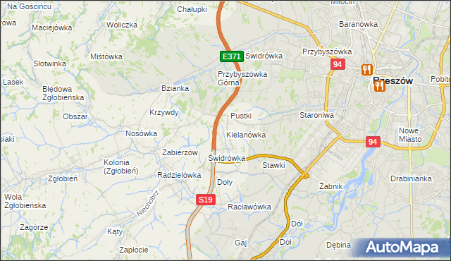 mapa Kielanówka, Kielanówka na mapie Targeo