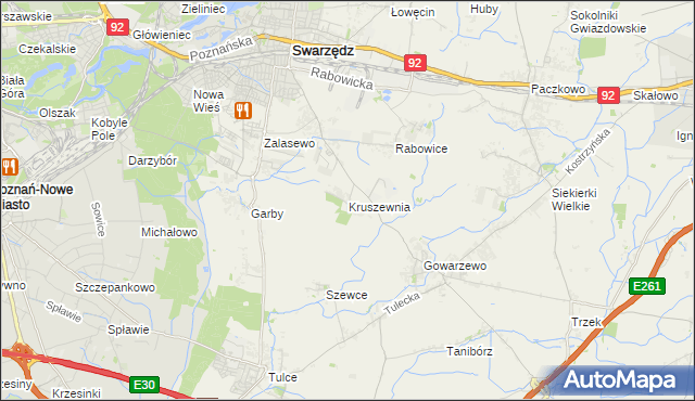 mapa Kruszewnia gmina Swarzędz, Kruszewnia gmina Swarzędz na mapie Targeo