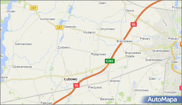 mapa Rzegnowo, Rzegnowo na mapie Targeo