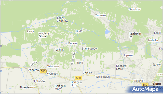 mapa Stanisławów gmina Stare Babice, Stanisławów gmina Stare Babice na mapie Targeo