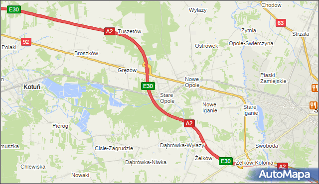 mapa Stare Opole, Stare Opole na mapie Targeo