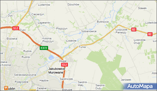 mapa Turka gmina Wólka, Turka gmina Wólka na mapie Targeo