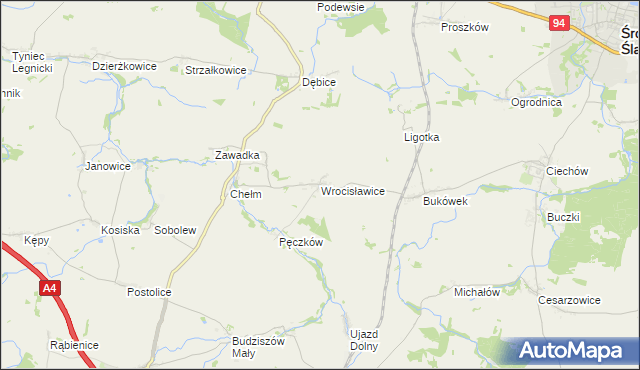 mapa Wrocisławice, Wrocisławice na mapie Targeo