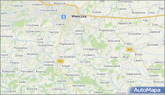 mapa Chorągwica, Chorągwica na mapie Targeo