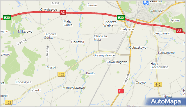 mapa Grzymysławice, Grzymysławice na mapie Targeo