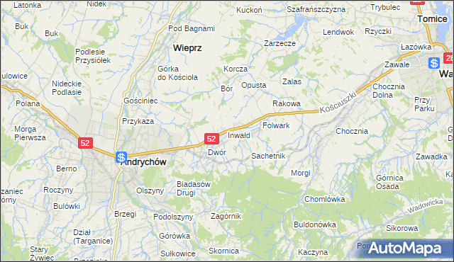 mapa Inwałd, Inwałd na mapie Targeo