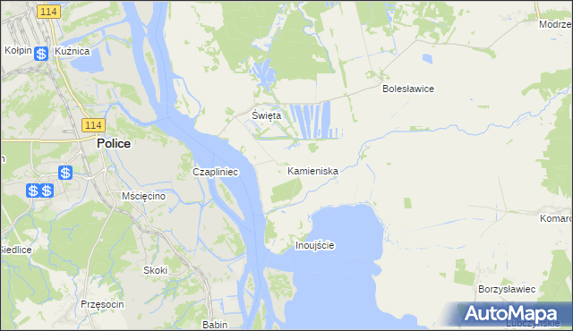 mapa Kamieniska, Kamieniska na mapie Targeo