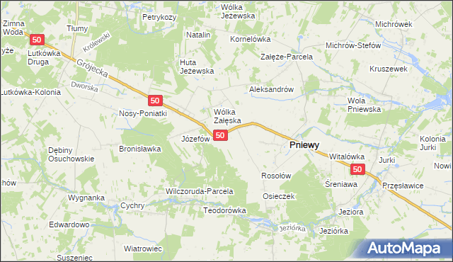 mapa Konie gmina Pniewy, Konie gmina Pniewy na mapie Targeo