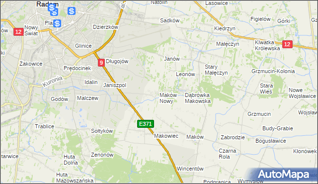 mapa Maków Nowy, Maków Nowy na mapie Targeo