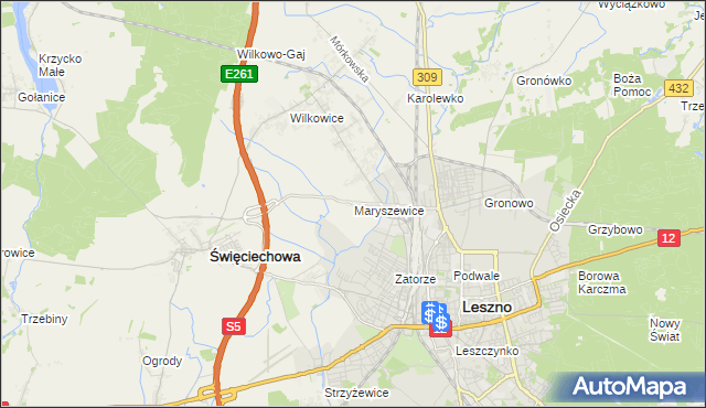 mapa Maryszewice, Maryszewice na mapie Targeo