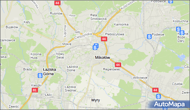 mapa Mikołów, Mikołów na mapie Targeo