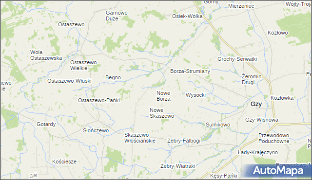 mapa Nowe Borza, Nowe Borza na mapie Targeo