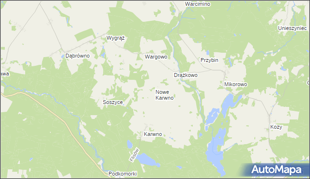 mapa Nowe Karwno, Nowe Karwno na mapie Targeo