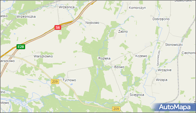 mapa Rozłęka, Rozłęka na mapie Targeo