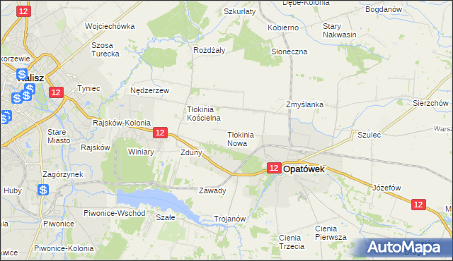 mapa Tłokinia Nowa, Tłokinia Nowa na mapie Targeo