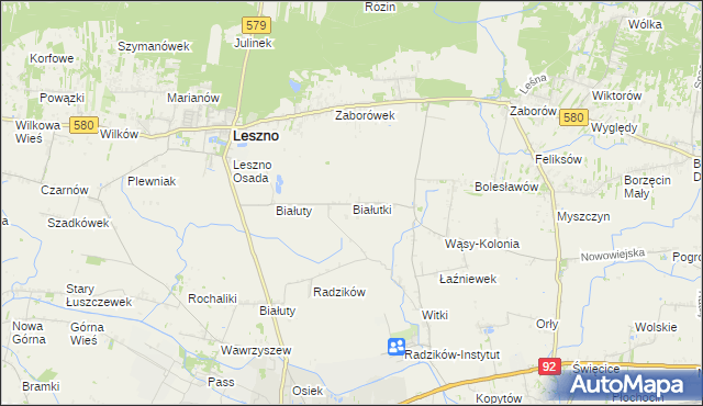 mapa Białutki, Białutki na mapie Targeo