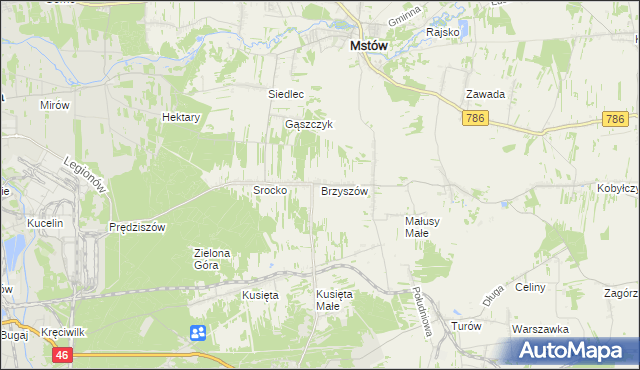 mapa Brzyszów, Brzyszów na mapie Targeo