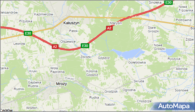 mapa Gójszcz, Gójszcz na mapie Targeo