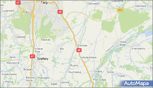 mapa Gronków, Gronków na mapie Targeo