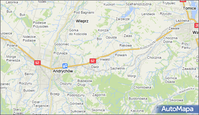 mapa Inwałd, Inwałd na mapie Targeo
