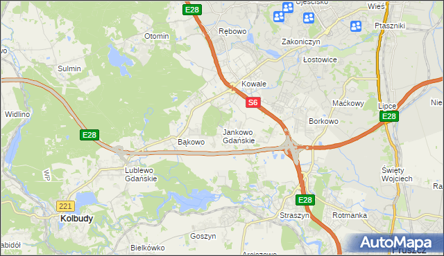 mapa Jankowo Gdańskie, Jankowo Gdańskie na mapie Targeo