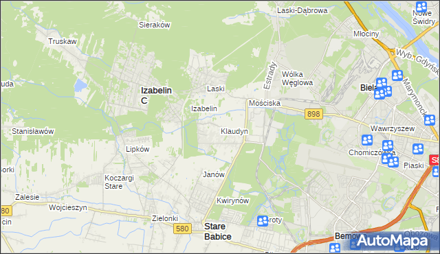 mapa Klaudyn, Klaudyn na mapie Targeo