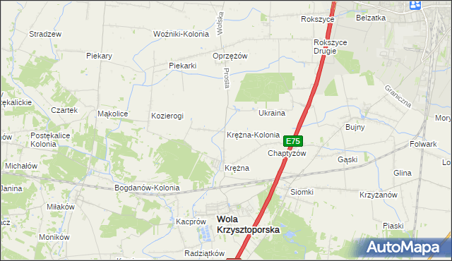 mapa Krężna-Kolonia, Krężna-Kolonia na mapie Targeo