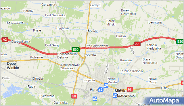 mapa Królewiec gmina Mińsk Mazowiecki, Królewiec gmina Mińsk Mazowiecki na mapie Targeo