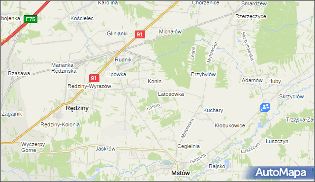 mapa Latosówka, Latosówka na mapie Targeo