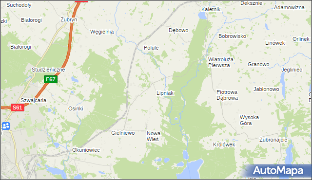 mapa Lipniak gmina Suwałki, Lipniak gmina Suwałki na mapie Targeo