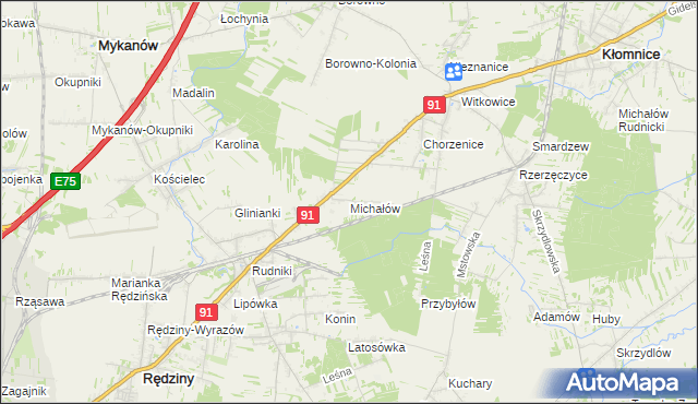 mapa Michałów Rudnicki, Michałów Rudnicki na mapie Targeo