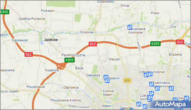 mapa Natalin gmina Jastków, Natalin gmina Jastków na mapie Targeo