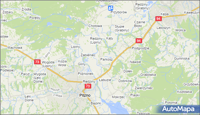 mapa Parkosz, Parkosz na mapie Targeo