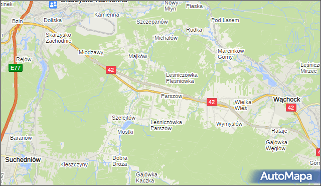 mapa Parszów, Parszów na mapie Targeo