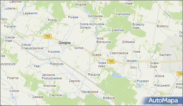 mapa Skadla, Skadla na mapie Targeo