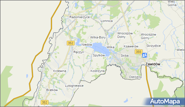 mapa Spytków, Spytków na mapie Targeo