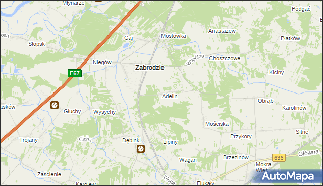 mapa Adelin gmina Zabrodzie, Adelin gmina Zabrodzie na mapie Targeo