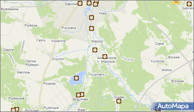 mapa Aleksandrów k. Wąsosza, Aleksandrów k. Wąsosza na mapie Targeo