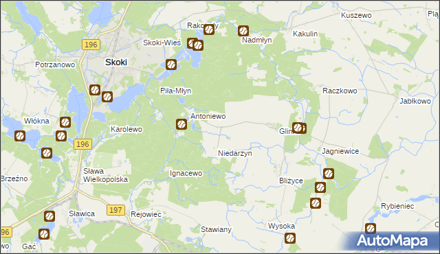 mapa Antoniewo Górne, Antoniewo Górne na mapie Targeo