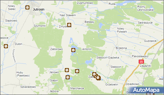 mapa Antonin gmina Cieszków, Antonin gmina Cieszków na mapie Targeo