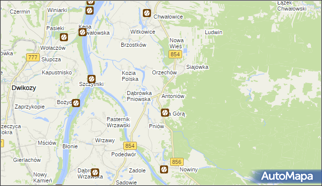 mapa Antoniów gmina Radomyśl nad Sanem, Antoniów gmina Radomyśl nad Sanem na mapie Targeo