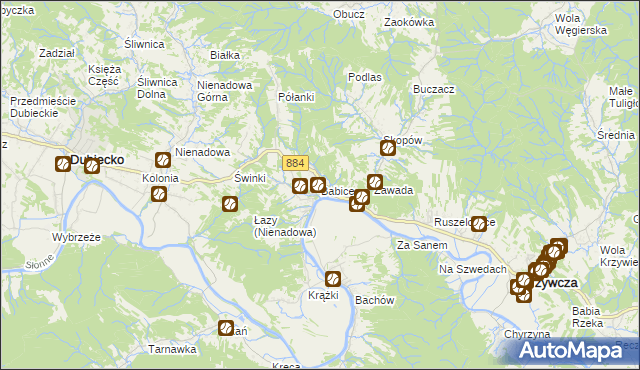 mapa Babice gmina Krzywcza, Babice gmina Krzywcza na mapie Targeo