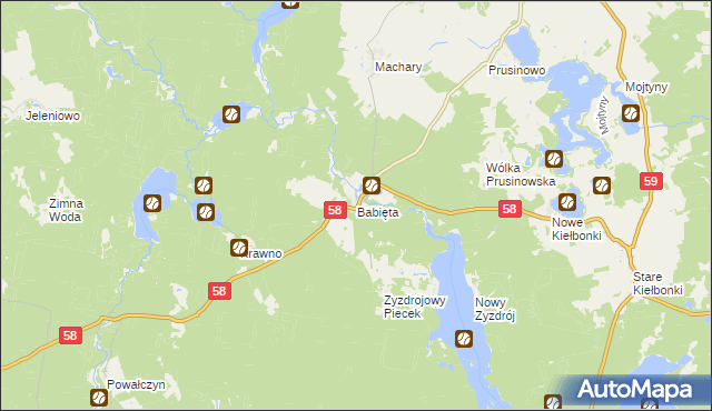 mapa Babięta, Babięta na mapie Targeo