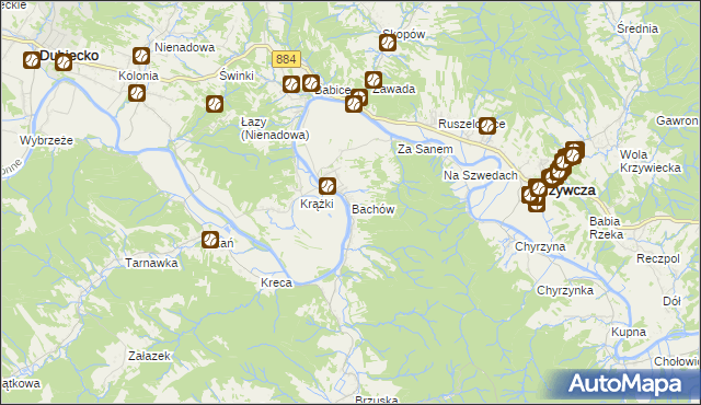 mapa Bachów, Bachów na mapie Targeo