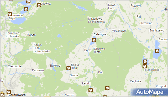 mapa Bącz, Bącz na mapie Targeo